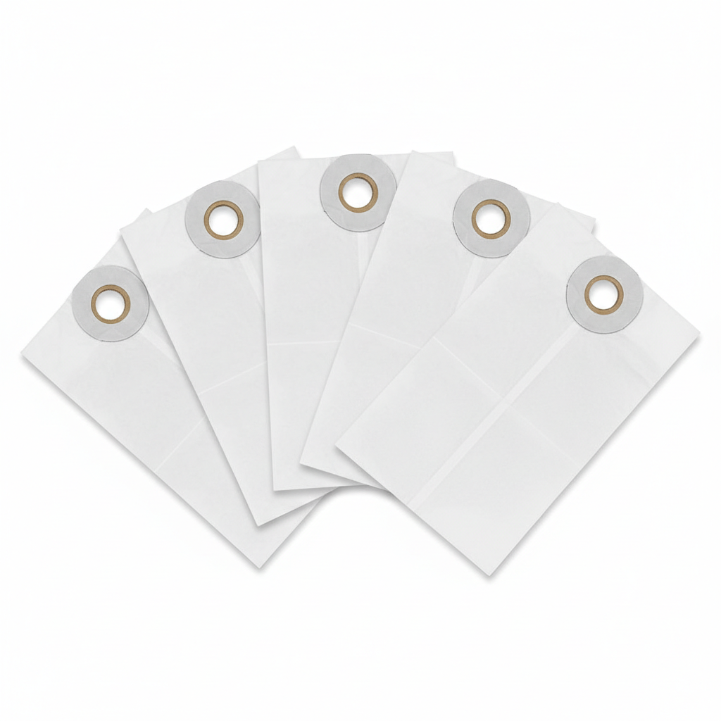 Sanitaire Style CU commercial vacuum replacement bags, 5-pack, white background
