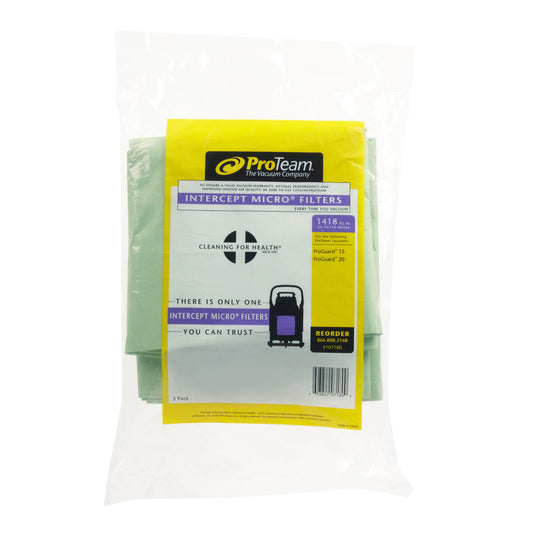 ProTeam ProGuard Wet/Dry Intercept Micro Filter Bags, 3-Pack, Fits 15 & 20 Gallon
