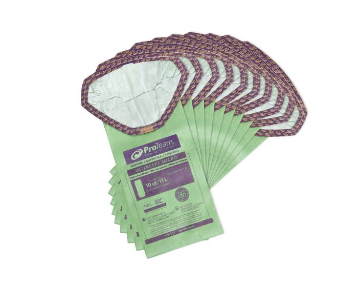 ProTeam Super Coach Pro 10 Qt Vacuum Bags OEM, 10-Pack, OEM# 107313, 4-Level Filtration
