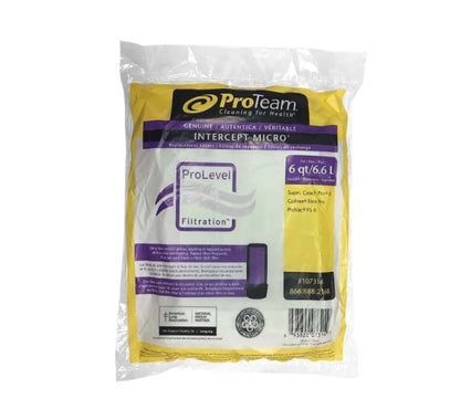 ProTeam 6 Qt Triangular Backpack Vacuum Bags OEM, 10-Pack, OEM# 107314, Fits Super Coach Pro 6