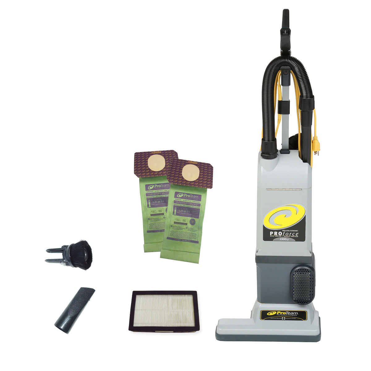ProForce 1500XP Commercial Upright Vacuum Cleaner with ProLevel Filtration, On-Board Tools for Carpets and Hard Floors