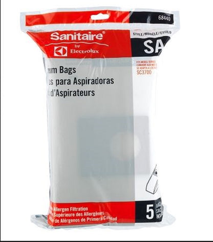 Sanitaire Style SA Synthetic Vacuum Bags, 5-Pack, OEM# 68440, Fits SC3700
