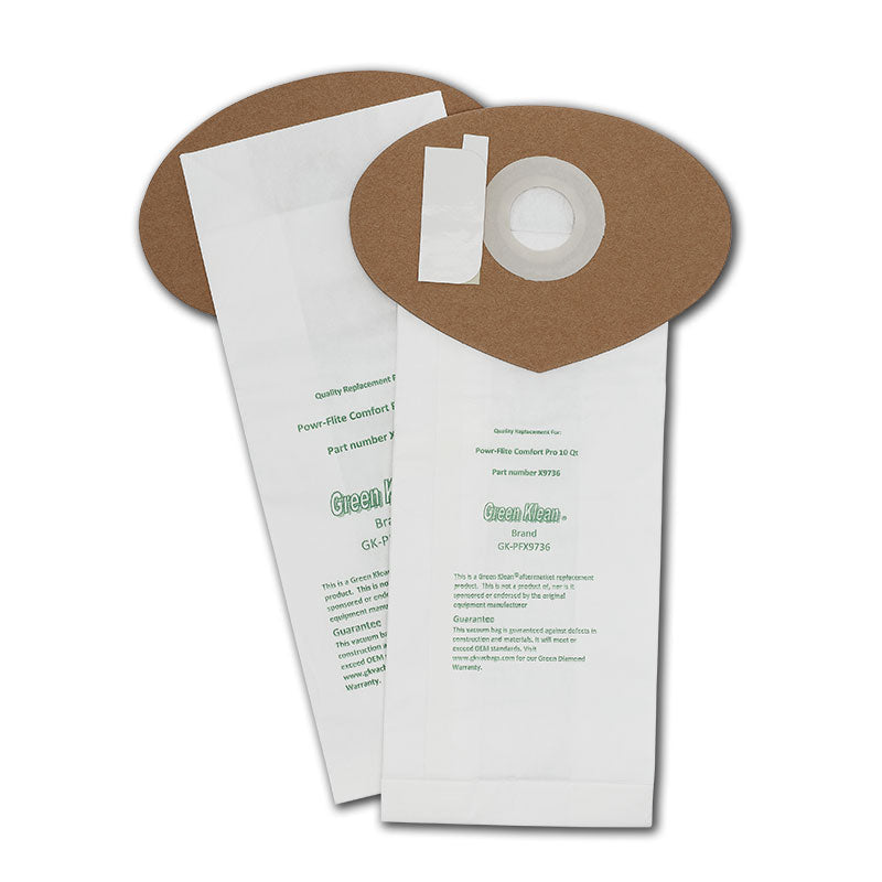 Powr-Flite Comfort Pro 10 Qt Backpack Vacuum Bags by Green Klean, 10-Pack, OEM# X9736