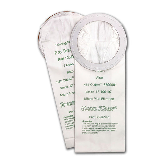 ProTeam 6 Qt Backpack Vacuum Bags by Green Klean, 10-Pack, OEM# 100431 450227