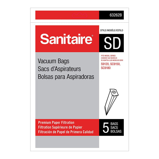 Sanitaire Style SD Duralux Vacuum Bags OEM, 5-Pack, OEM# 63262, Fits SC9120 SC9150 SC9180