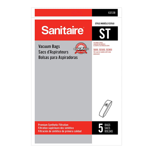 Sanitaire Style ST Synthetic Allergen Vacuum Bags, 5-Pack, OEM# 63213B, Fits SC688A SC888N